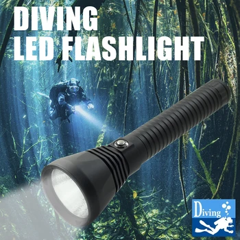 

XHP70 Non-slip Design Led Scuba Torch 4000LM Waterproof 18650 Diving Flashlight Underwater 100M Tactical Lantern for Hunting