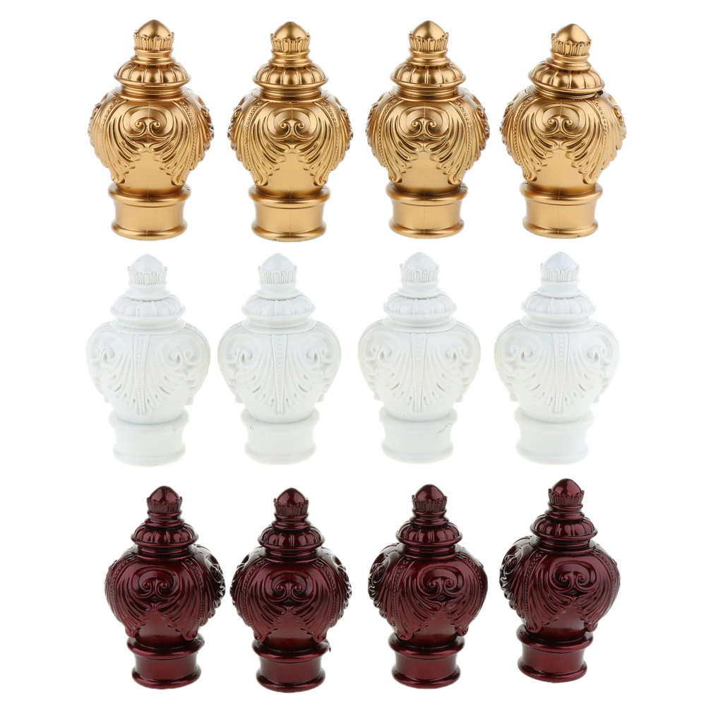 4 Pack Curtain Pole Ends Decorative Curtain Rod End Window Drapery Curtain Rod End Decorative Curtain Rod Ends Drape Rod Finials