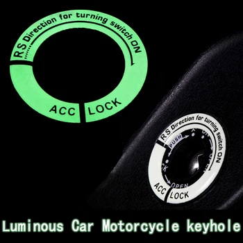 

Key Ring Hole Sticker Emit Fluorescence Switch Cover Car Sticker Motorcycle Decal Circle Light For Car Decoration Accessories
