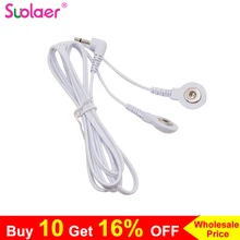 1 шт. прочный Замена электродные подушечки десятки подразделение свинцовыми проводами кабели для десятки тысяч EMS Стандартный 5 мм Подключение массажный инструмент 2-ходовой