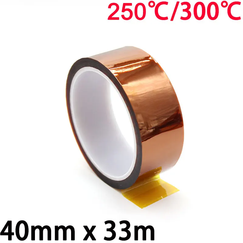 40mm x 33m 3D Printer Parts High Temperature Resistant Heat BGA Kapton Polyimide Insulating Thermal Insulation Adhesive Tape |