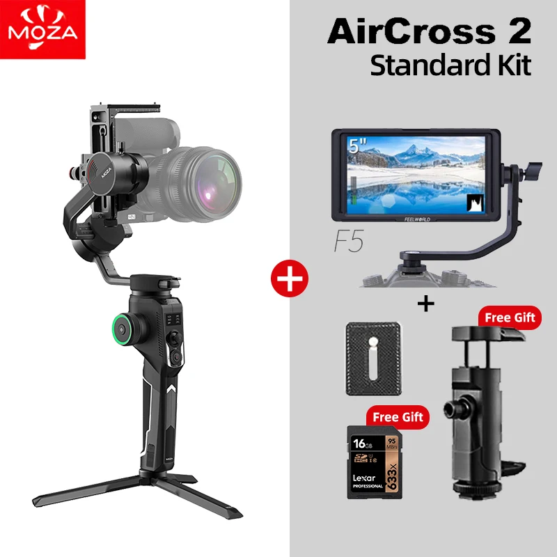 Aircross 2 monitor Связаться со службой поддержки получить купон 1.8 кг полезная нагрузка 3-осевая камера стабилизатор подвеса Steadycam для Sony a6300 Panasonic GH5 Canon карданный Moza Aircross - Цвет: Aircross 2 monitor