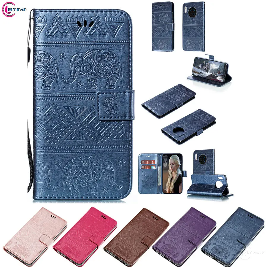 Чехол со слоном для huawei mate 30 TAS L09 L29 Ретро Флип-кошелек кожаный чехол телефона