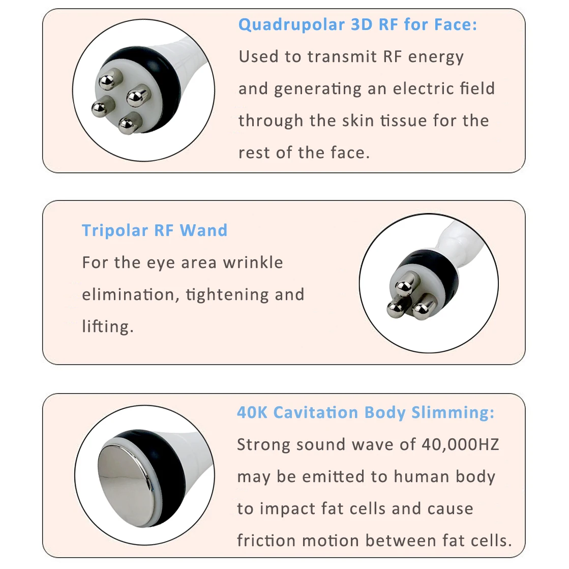 Replace Wands Female Plug 0.9cm RF Replacement for 40KHz Ultrasonic Cavitation Nozzle Weight Loss Beauty Machine 2