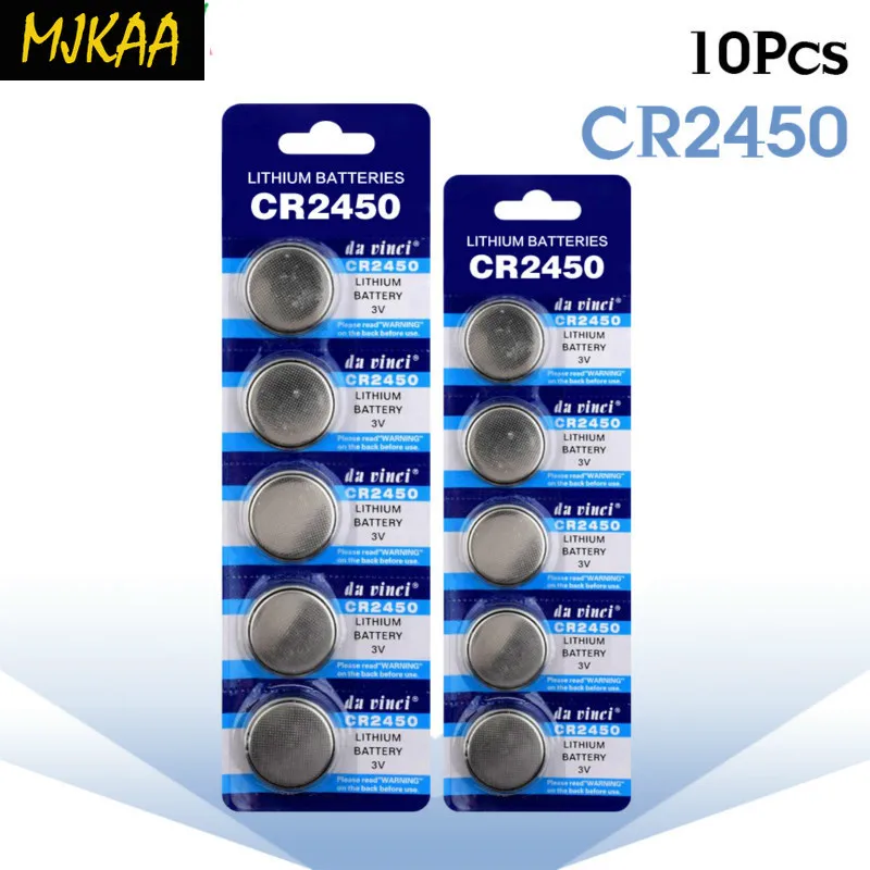 10 шт./упак. CR2450 аккумулятора кнопочного типа KCR2450 5029LC LM2450 ячейки литий Батарея 3V CR 2450 для мобильного часо-Электронная игрушка пульт дистанционного управления