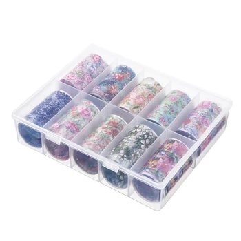 

10 Sheets Nail Art Decals Water Transfer Sticker 10 Colors Different Flower Pattern Decals for Fingernail and Toenail