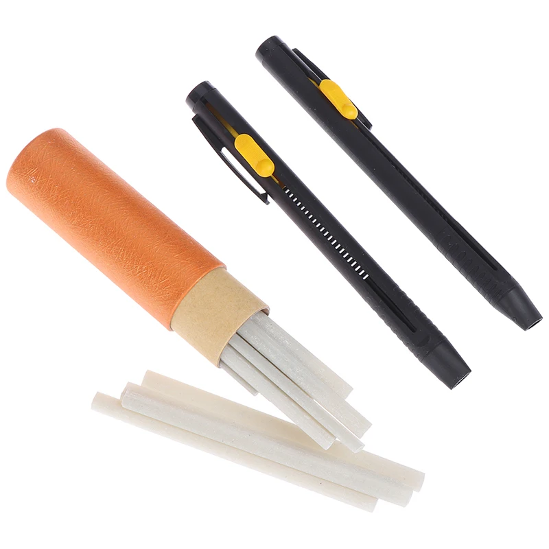 

2PCS Stitching Sewing Needlework Fabric Invisible Chalk Marker Pencil Pens+1box Refills For Tailor Cotton Leather Garment Craft