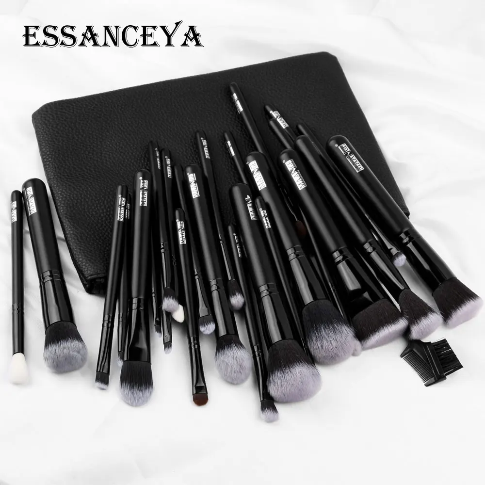 

ESSANCEYA Wood Makeup Brushes Set 5/10/22/27 Pcs Soft Hair Powder Foundation Blend Eye Shadow Brushes For Makeup Cosmetic Tools