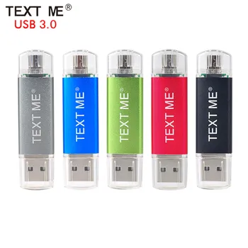 

Texto ME OTG Usb3.0 Flash Drive 64GB de memoria 8GB 4GB para teléfono Pendrive 16GB de Metal U disco OTG Pen Drive 32GB