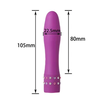 Mini Bullet Vibrator Vaginal Massage G Spot Vibrators Pussy Clitoris Stimulator Diamond Inlay Dildo Vibrating Sex Toys For Women 5