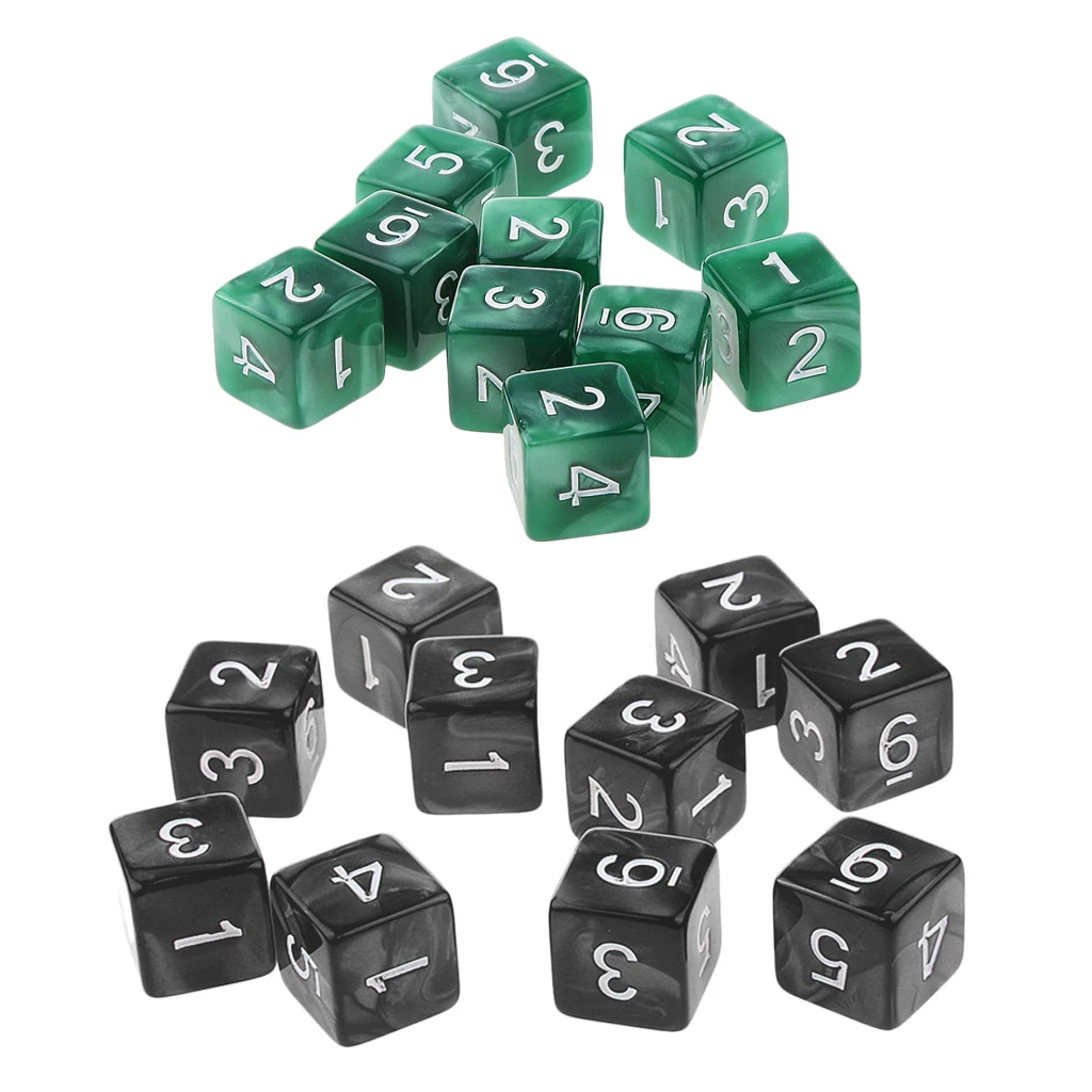 20Pcs 16mm Six Sided Dice D6 Square for Playing Dungeons D&D TRPG Game Toys