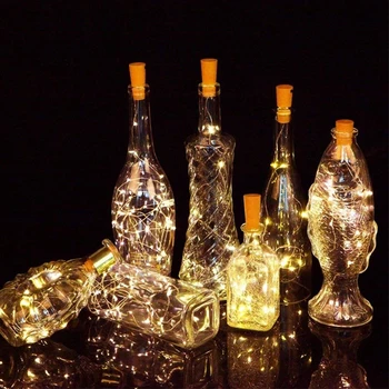 

Party Wedding Christmas Led String Light Halloween Fairy Lights Bar Wine Bottle with Cork Bottle Led lamp Light Battery Cork