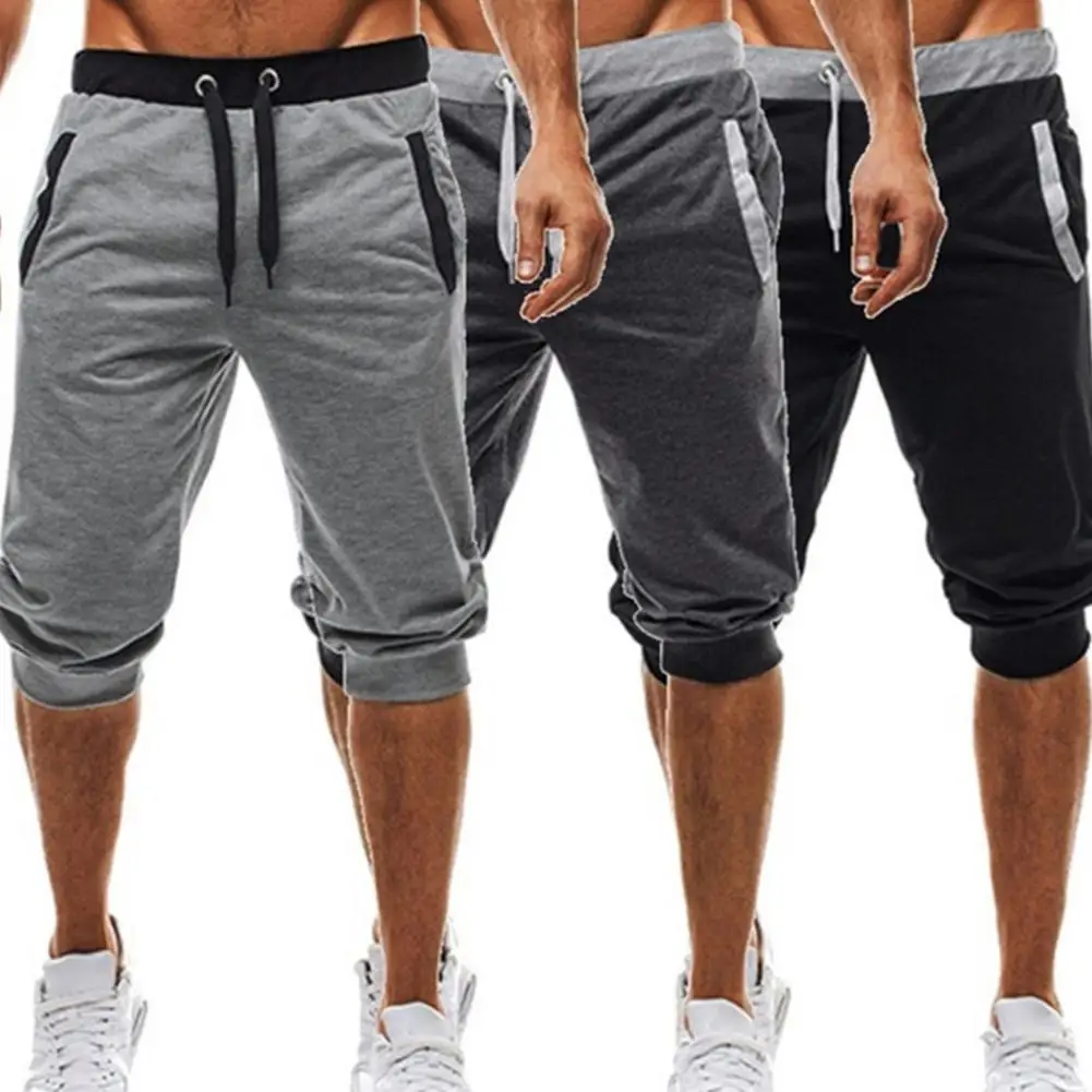 Los hombres de verano Pantalones Harem Pantalones cortos de Deporte Pantalones joggers con cordón ajustable Pantalones