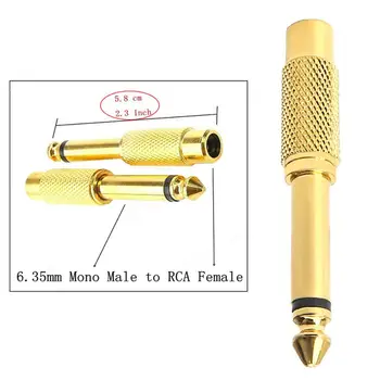 

1/4 in to RCA Female Pure Copper Adapter, 6.35mm Mono TS Plug Male ,1/4 inch to RCA Female Stereo Interconnect Audio Adapter