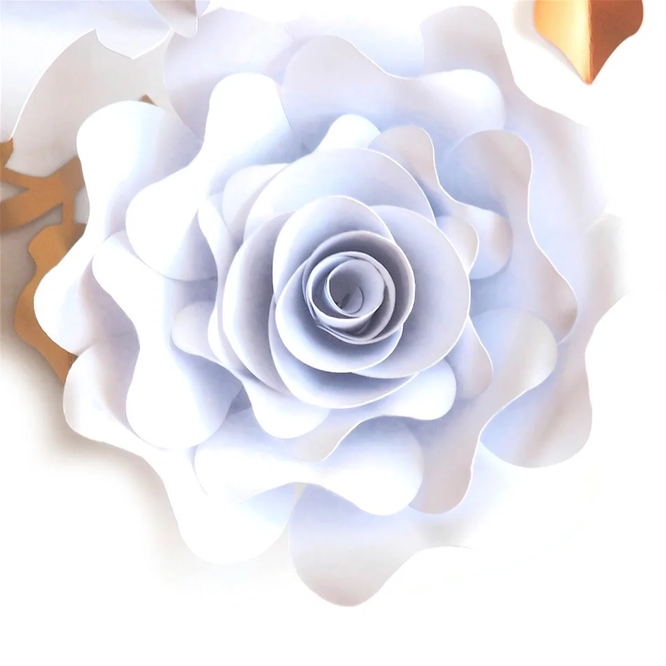 Handmade White Rose DIY Paper Flowers White Leaves Set For Party Wedding  Backdrops Decorations Nursery Wall Deco Video Tutorials - AliExpress