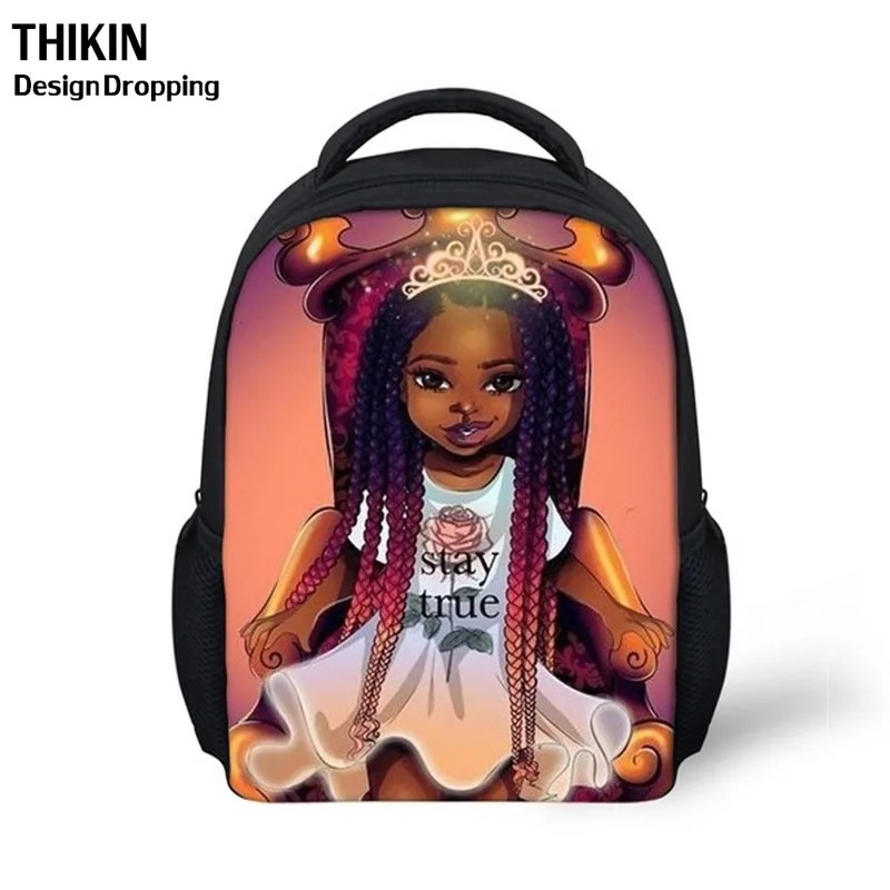 

THIKIN Fast Shipping Afro African Baby Girl School Backpack for Kids Cute Cartoon Storage Schoolbag Children Girls Cute Book Bag