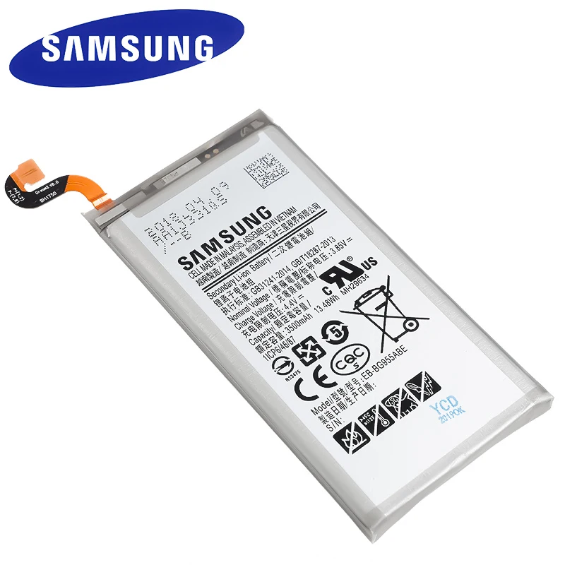 Батарея EB-BG955ABE для Samsung Galaxy S8 плюс G955 G955F G955A G955T G955S G955P натуральная мобильного телефона Батарея 3500 мА-ч