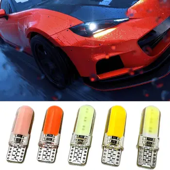 

10Pcs Silicone Car 12V T10 W5W Side Parking Signal Light COB LED Reading Lamp