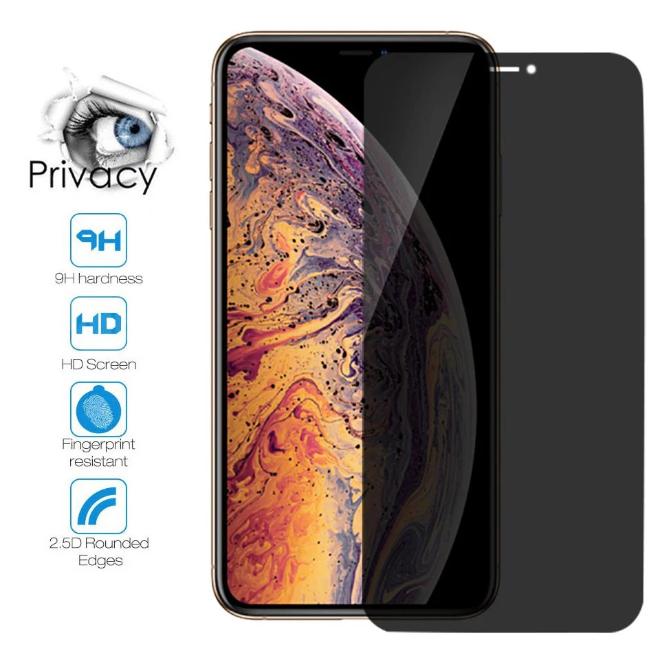 10Pcs/Lot Anti Spy Tempered Glass For iPhone 12 Pro max X XSMAX XR Full Cover Private Screen Protector 11pro 6 7 8 Privacy Glass
