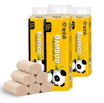 

12pcs Roll Paper Tissue Paper Roll 4 Layer Thickened Household Paper toallas desinfectantes alcohol WY414