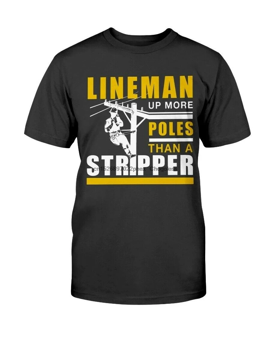 Забавная мощная футболка Lineman для мужчин электрическая Linesman подарок больше палок