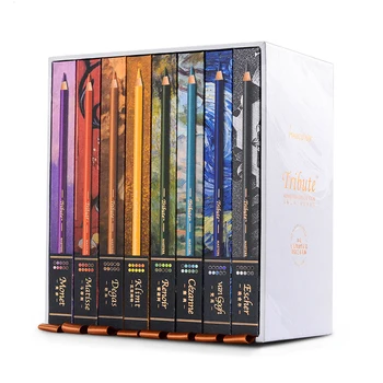 Marco Master Collection-lápices de colores aceitosos, 80 piezas, conjunto con caja de regalo, lápices de artista profesional para dibujo, Tribute