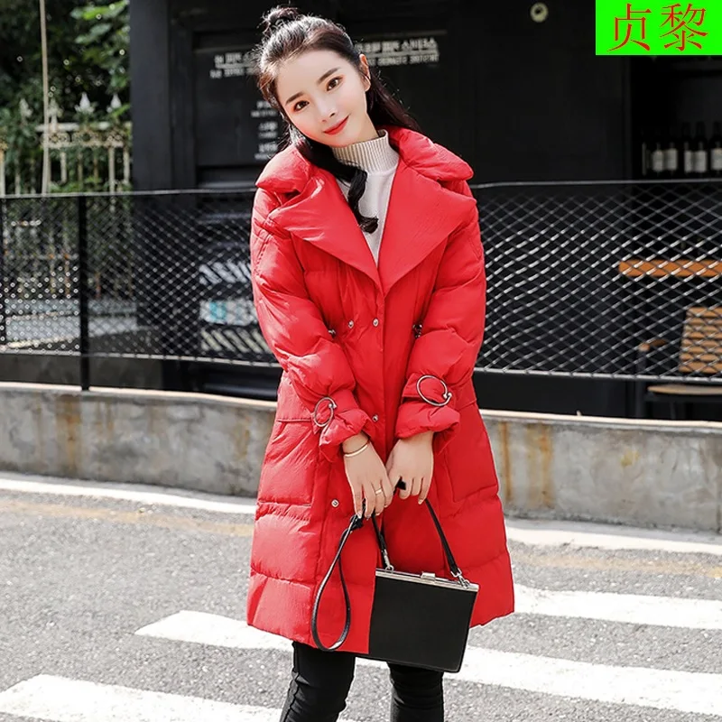 

2018 Winter New Style WOMEN'S Dress Korean-style Short-height Cotton-padded Jacket INS Coat Mid-length Thick down Jacket Cotton
