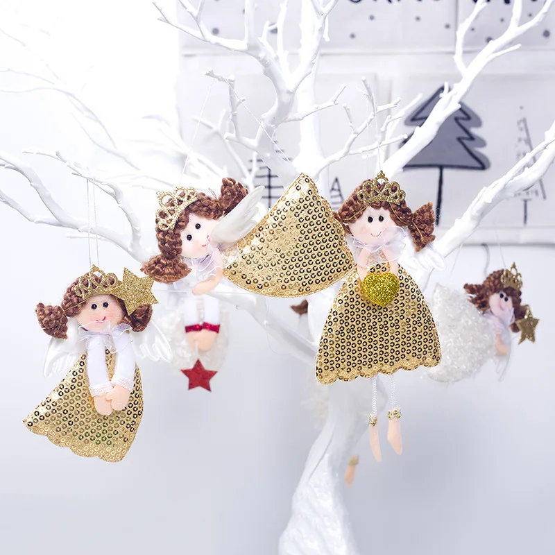 3 шт. ткань Рождественский Ангел девочка кукла подвесная Елочная игрушка украшение Окно Дисплей украшения Рождественские вечерние Декор ребенок Рождественский подарок