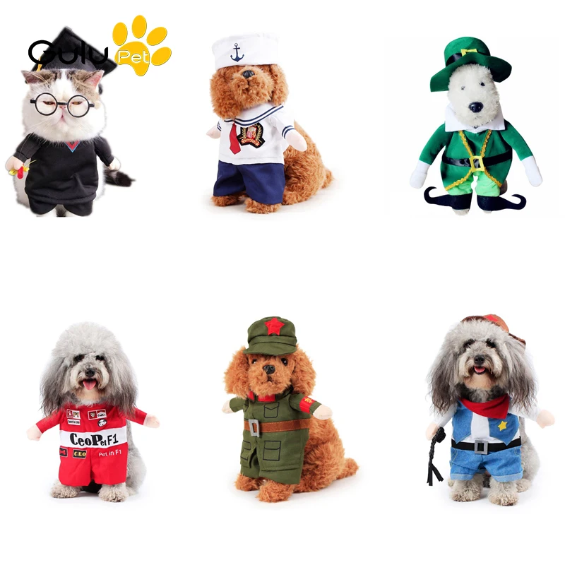 

Pet Funny Cat Dog Costume Uniform Suit Dressing Up Suit Party Clothing Halloween Party Cat Cosplay Pirate Police Clothes