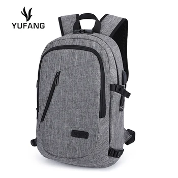 

YUFANG New High Quality Men Backpack Waterproof Anti-theft Laptop Bags Male Casual Travel Backpack Fashion USB Charging Bag