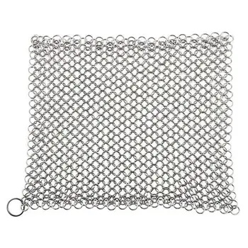 

Cast Iron Cleaner -Premium 316 Stainless Steel Chainmail Scrubber , 8x6 Inch