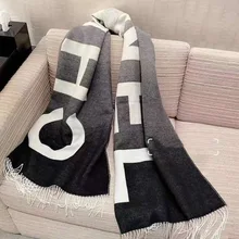 

Scarf female autumn and winter new high-grade cashmere shawl dual-use large logo gradient double-sided scarf shawl