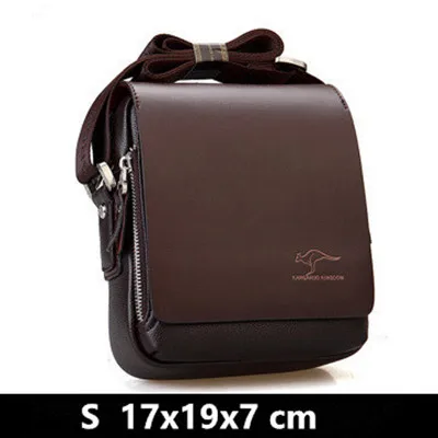 Мужской роскошный брендовый портфель-кенгуру, деловая офисная сумка на плечо, сумка для ноутбука, сумка из искусственной кожи, одноцветная дорожная сумка - Цвет: S  17x19x7 cm