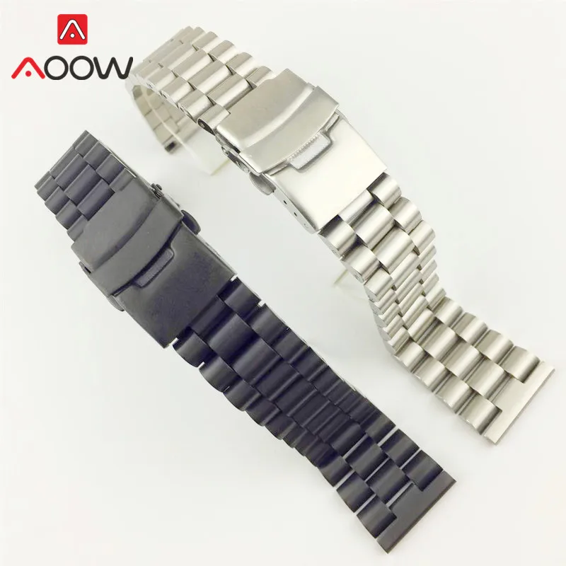 

Solid Stainless Steel Strap 20mm 22mm Folding Buckle with safety Men Matte Metal Replacement Band Watch Accessories for Seiko