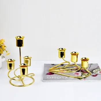 

Metal Candle Holders Gold Candlestick Fashion Wedding Candle Stand Candlestick Christmas Table Home Decor