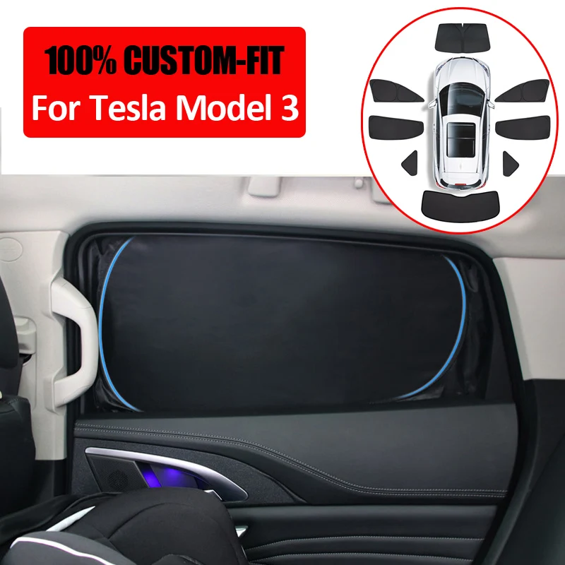 

Sunshade for Tesla Model 3 2023 2024 Highland Accessories Window Sun Shade Privacy Skylight Blind Shading Net Front Windshield