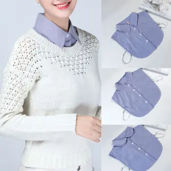 

29 Styles Womens Detachable Fake False Collar Solid Color Retro Plaid Check Chiffon Half Shirt Blouse Clothes Accessories