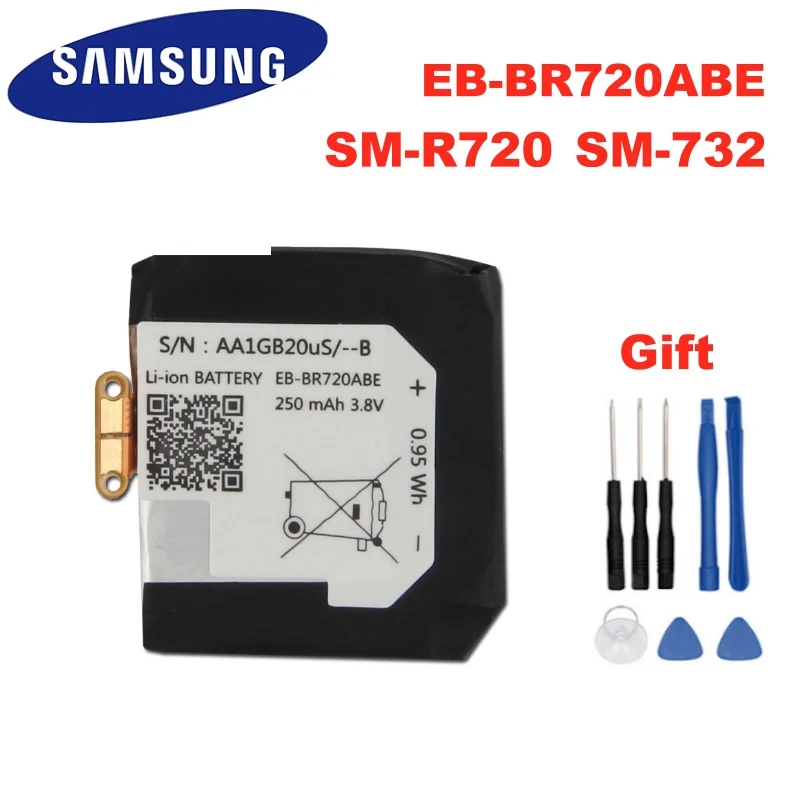 Оригинальная батарея для Samsung Gear S2 Classic SM R720 R732 250mAh EB BR720ABE|Аккумуляторы мобильных телефонов| |