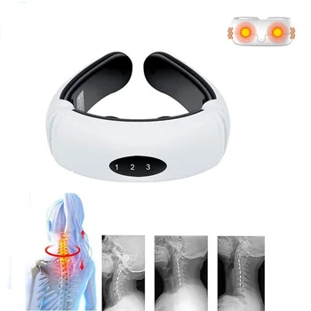 

Electric Pulse Back And Neck Massager 6 Modes Power Control Far Infrared Heating Pain Relief Tool Health Care Cervical Massager