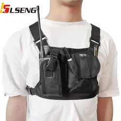 LSENG Radio Walkie-Talkie Chest Strap Bag Backpack Holster Universal Radio Box For Motorola Baofeng GP340 CP04 BF UV-5R 888S