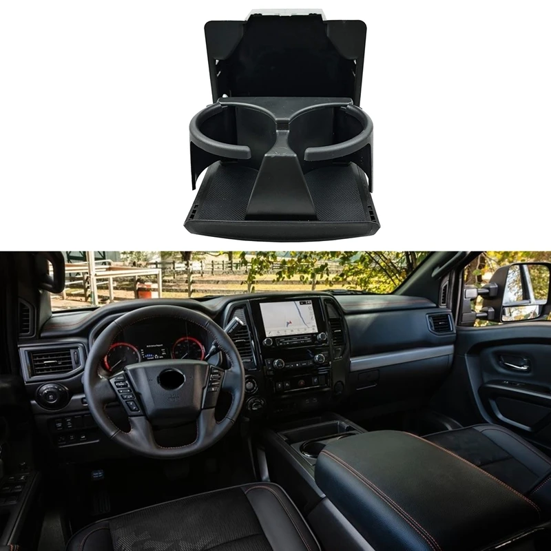 Car Dashboard Center Console Black Cup Holder for Nissan Titan Truck