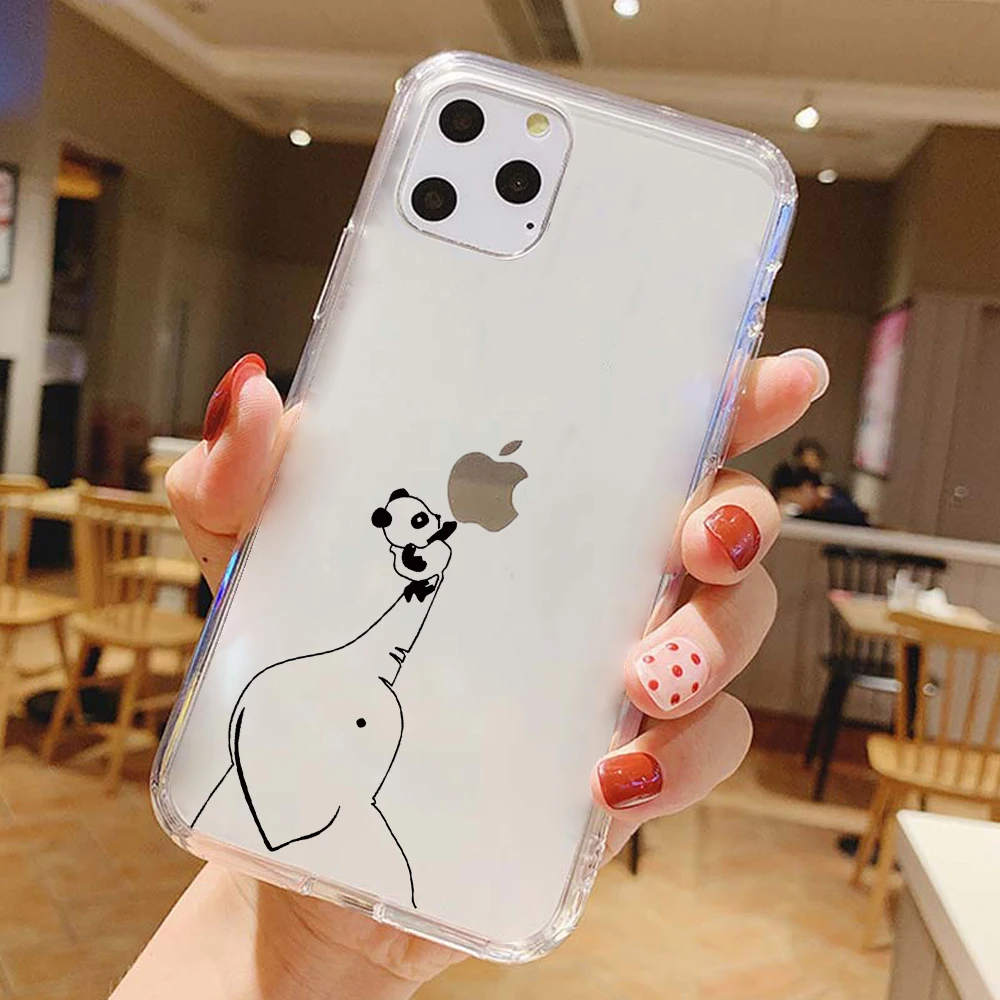 Чехол Pandas для телефона iPhone 11 мягкий чехол из ТПУ Pro XS MAX 8 7 6 6S Plus X XR 5S SE 2020 белый