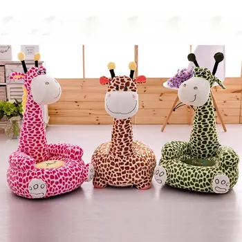 

Support Baby Sofa Cover Cartoon Giraffe Baby Seat Learn To Sit Feeding Chair Skin Plush No Cotton Washable Detachable Sofa Cover