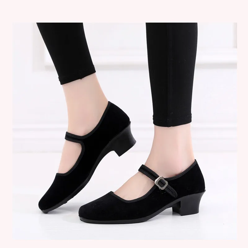 Dance Shoes Woman Ladies Modern Soft Outsole Jazz Sneakers Breathable Lightweight Female National Dancing Fitness Sport Black 3