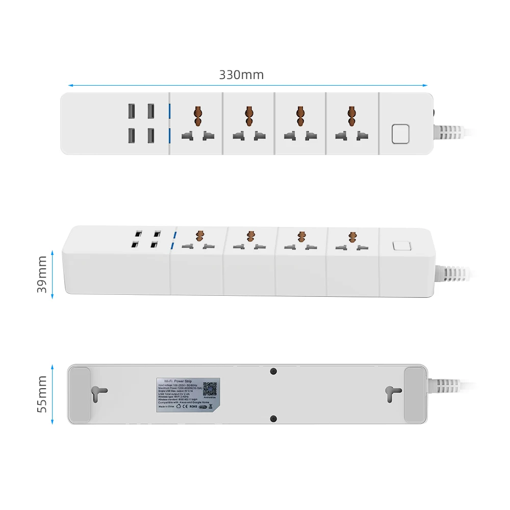 BN-LINK Smart In-Wall Wi-Fi Outlet with USB Compatible with Alexa and Google