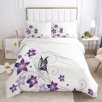 Bedding Set Duvet Cover Pillowcases Comforter/Quilt/Blanket Cover Luxury 3D HD Quality Printed Reactive Queen Single purple 1