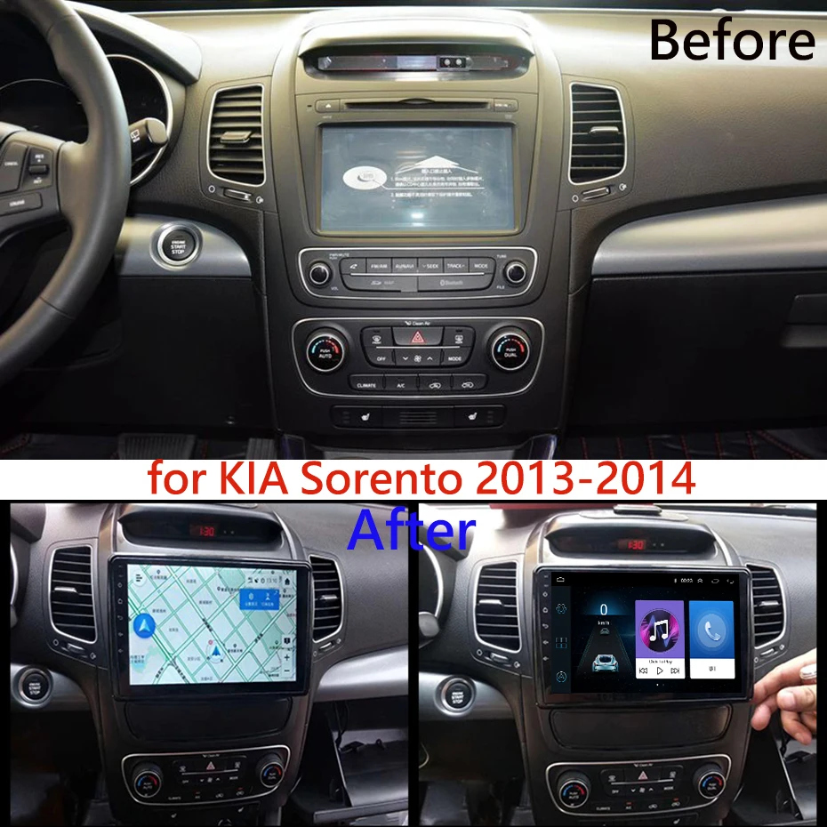 Для KIA Sorento 2003- Автомобильный Радио Мультимедиа Видео плеер навигация gps Android 8,1 аксессуары SWC BT wifi седан без dvd