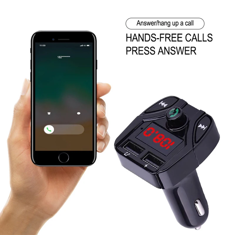 Портативный многофункциональный автомобильный Mp3 музыкальный плеер Handsfree fm-передатчик с 2 usb-портами VDX99