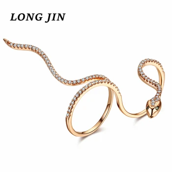 

For Women 2020 European And American Creative Personality Snake Ring Micro Inlaid Zircon Open Rose Gold Ring Fashion Hot Jewelry