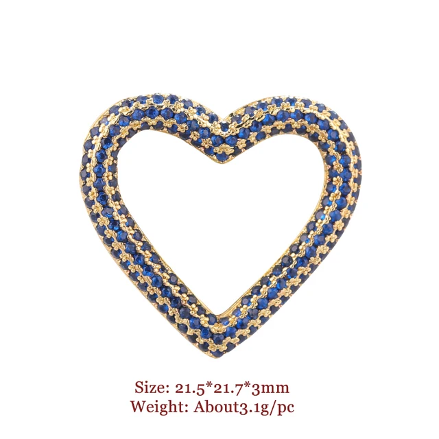 High Quality Pave Micro- Zircon Closed Circle Clasps DIY Jewelry Making Supplies Necklace Pendants Accessories Navy